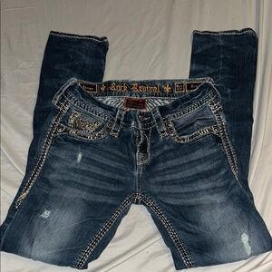 Rock Revival Women's Distressed Blue Boot Cut Jeans